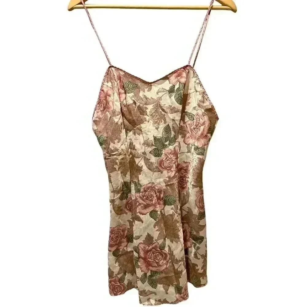 Farr West Vintage Floral Unique Slip Night Dress Size Large Luxurious Coquette